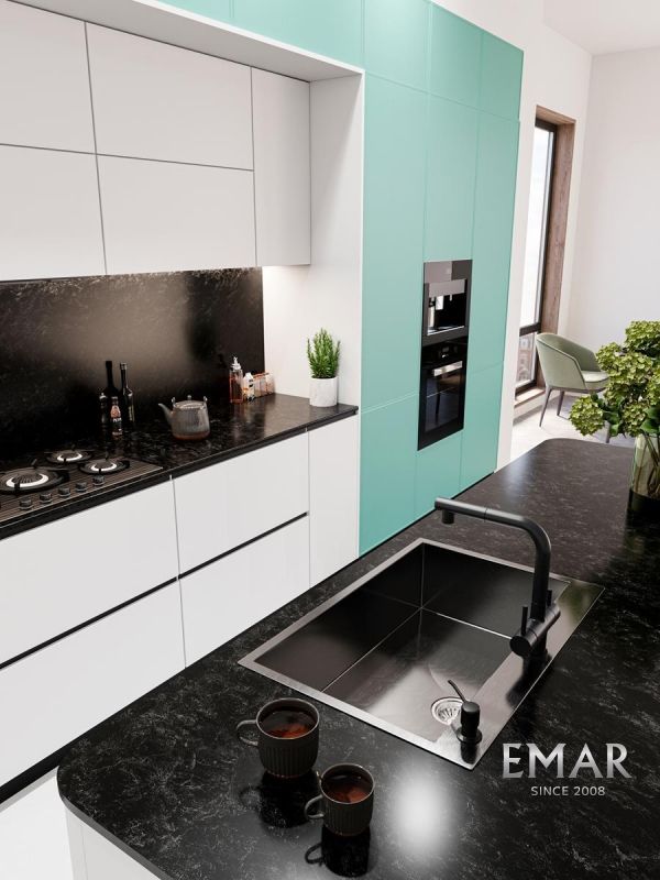 Приобрести emar кухонная мойка 74х50 см, графит emb-125a pvd nano dark