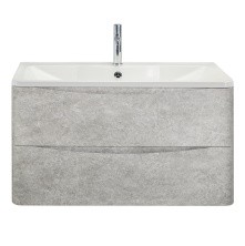 BelBagno Тумба с раковиной ACQUA 90 см, подвесная Cemento Verona Grigio, белая раковина
