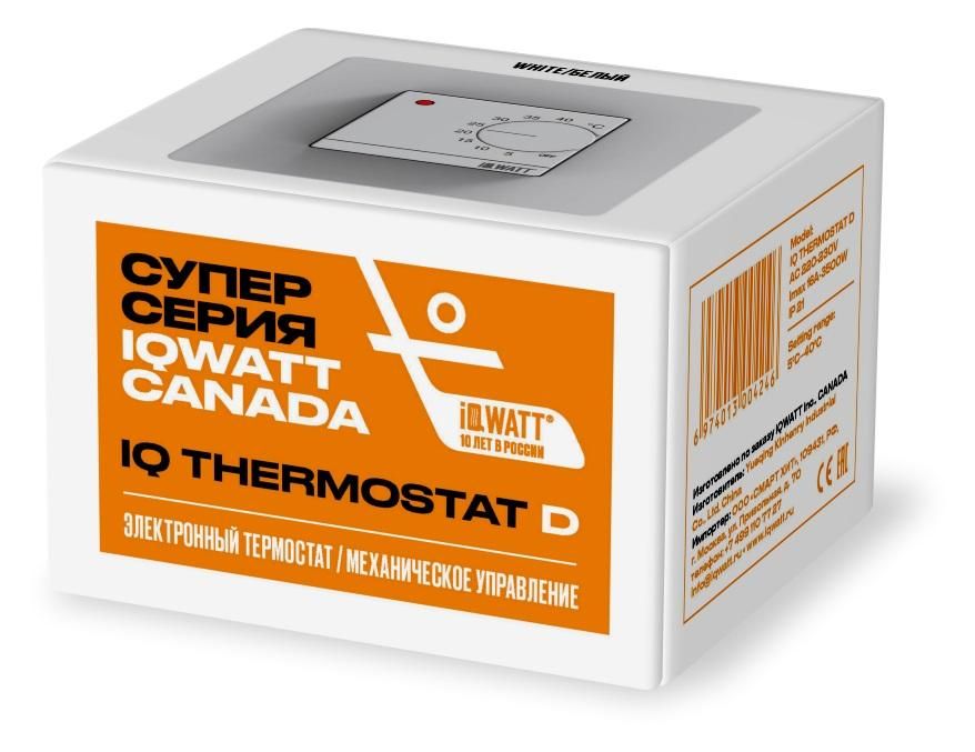 Приобрести iqwatt электронный терморегулятор iq thermostat d white с механическим управлением
