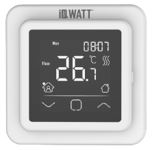 IQWATT Программируемый терморегулятор SMART HEAT WHITE с сенсорным дисплеем
