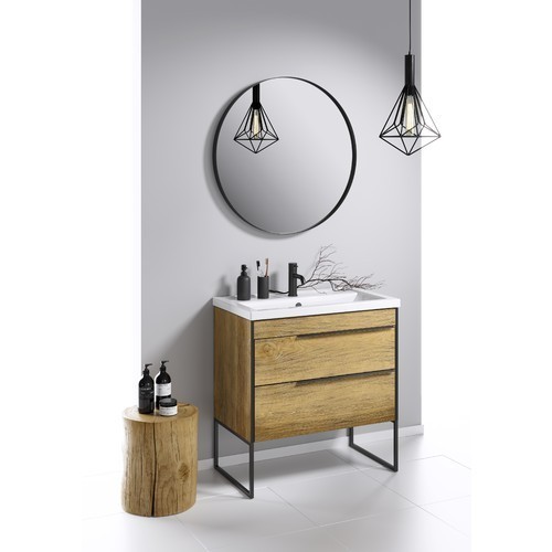 Приобрести зеркало aqwella fargo 80 см, черное rm0208blk