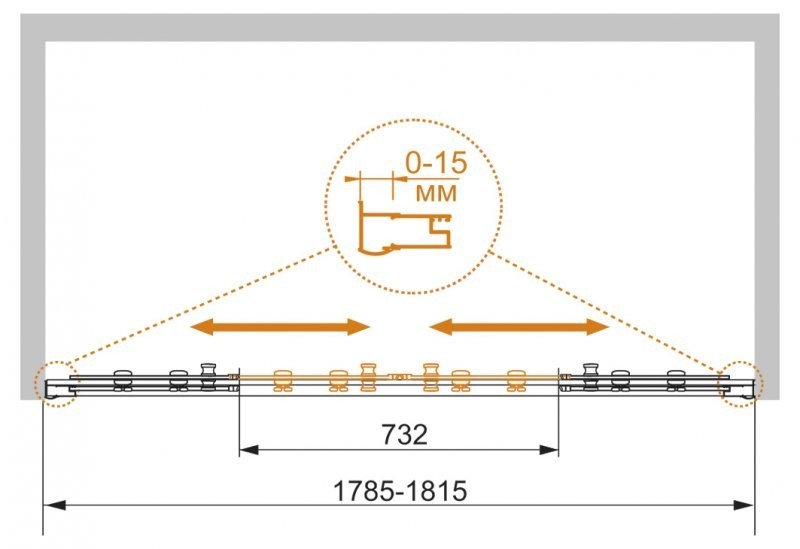 Приобрести cezares дверь душевая pratico 180x185см pratico-bf-2-180-p-cr