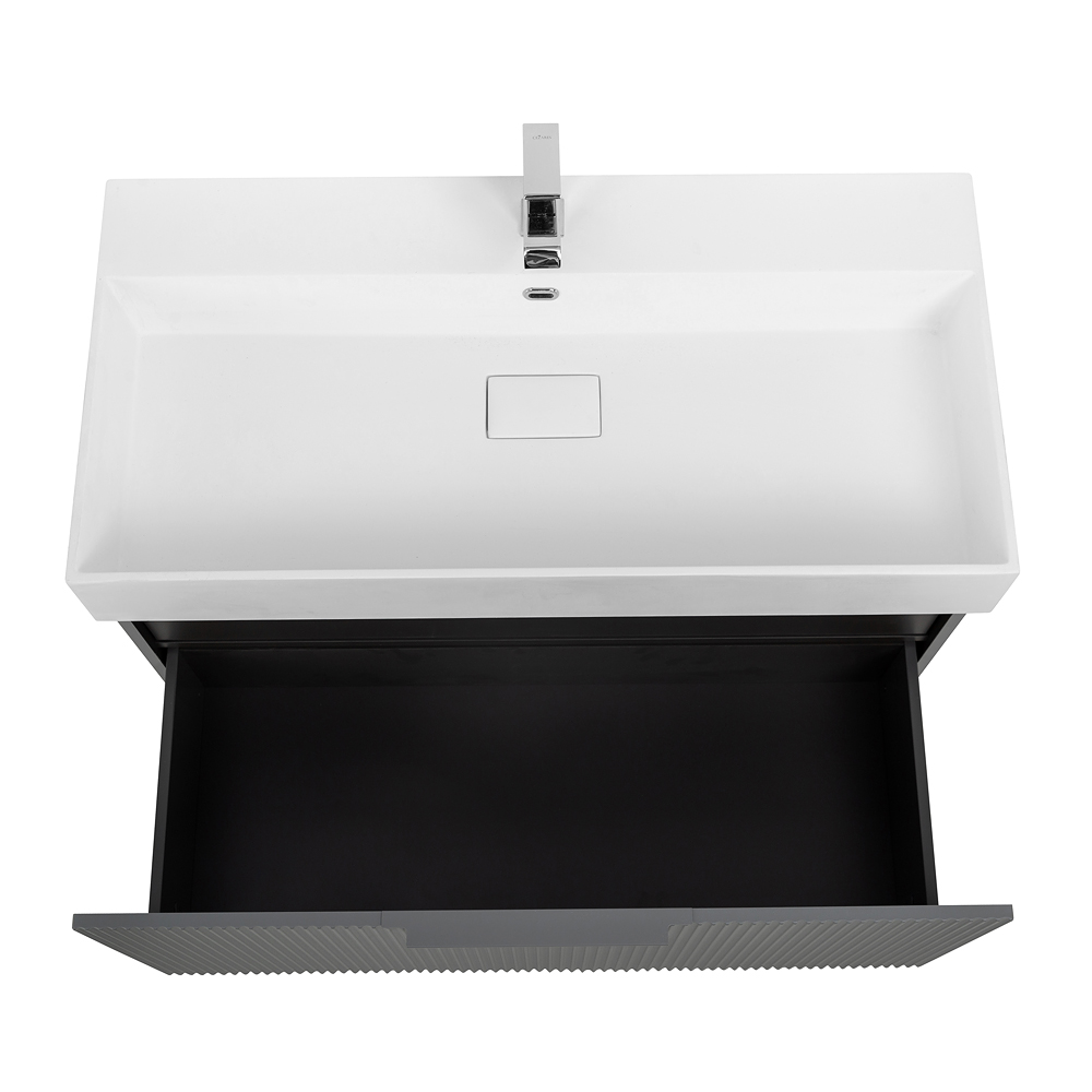 Приобрести cezares тумба подвесная с раковиной premium 90 см plisse grigio nuvola, серая 55444