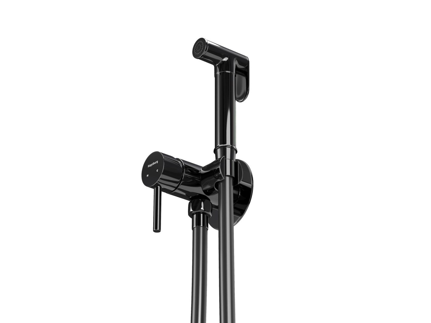 Приобрести hayzburg встраиваемый смеситель с гигиеническим душем, черный хром hb-2005bch