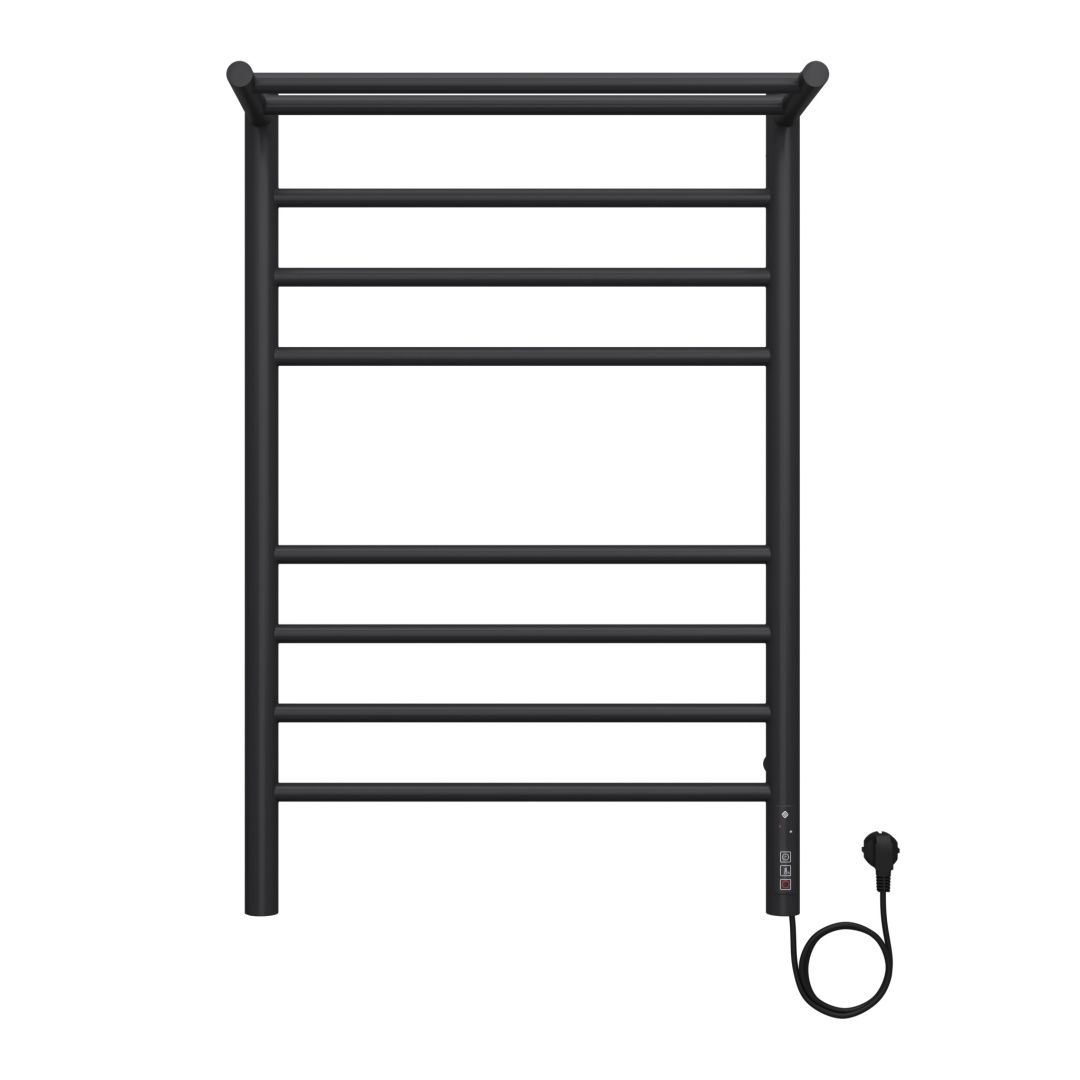 Приобрести terminus полотенцесушитель аврора п8 50х80 см, с полкой, электрический, черный матовый