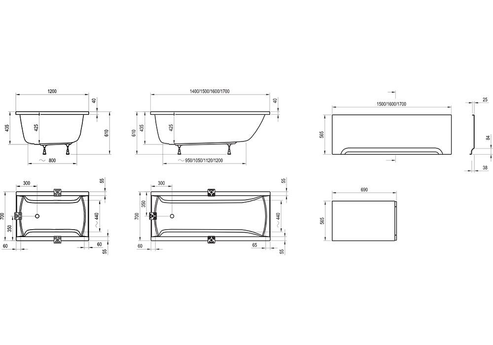 Приобрести акриловая ванна ravak classic 170х70 см c541000000