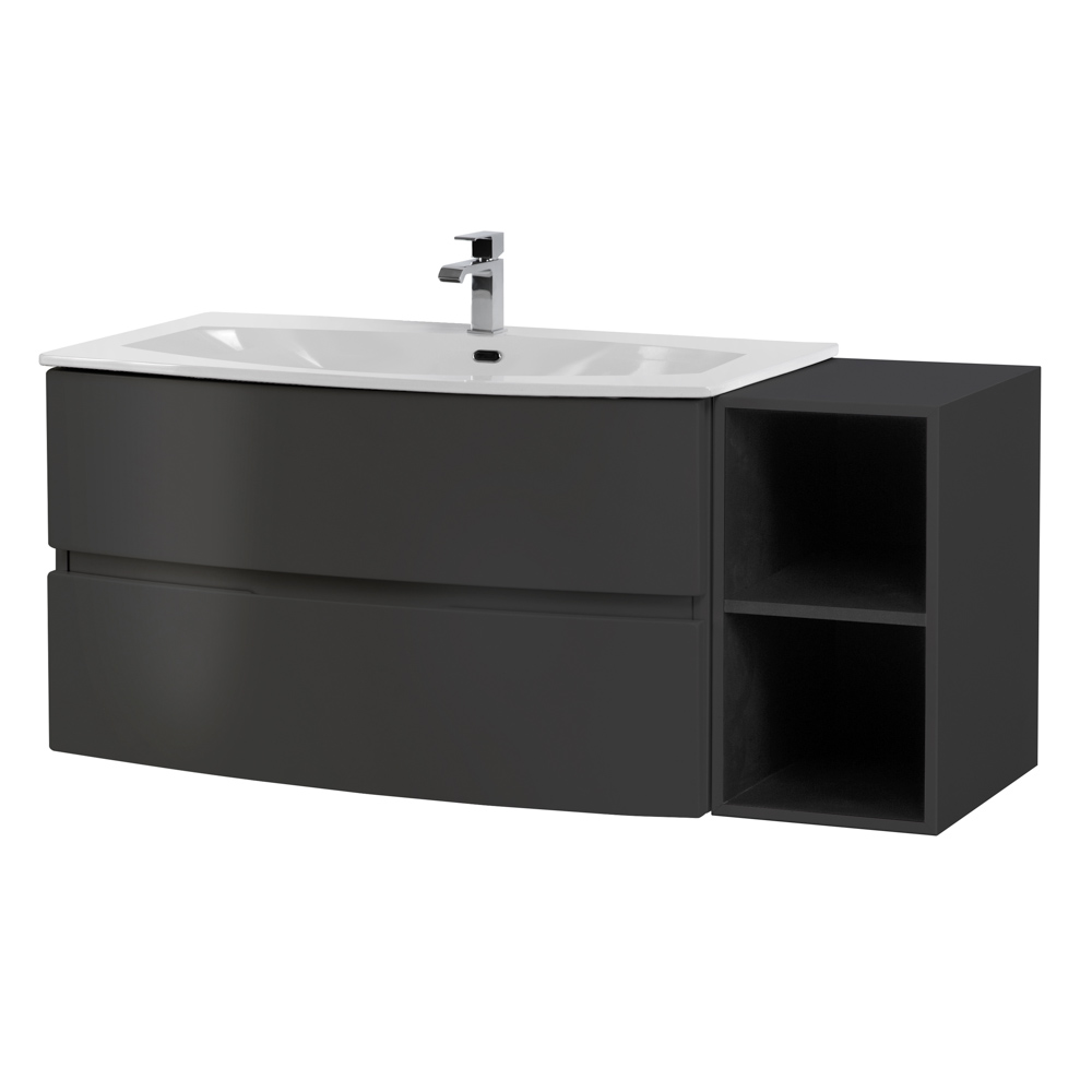 Приобрести cezares тумба подвесная с раковиной elettra 130 см grafite, литьевой мрамор, графит 55526