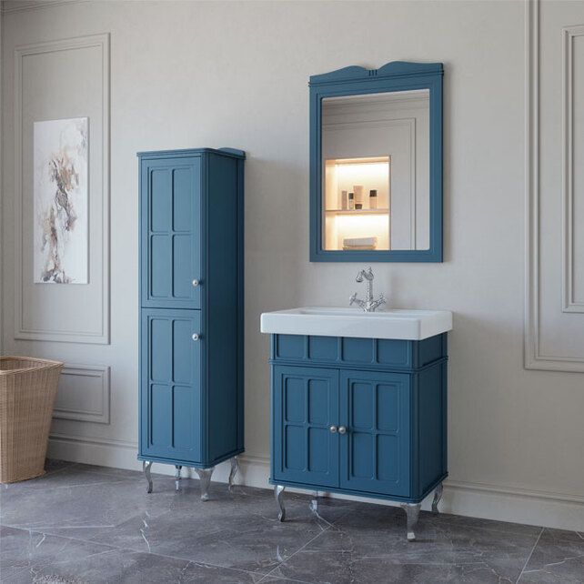 Приобрести caprigo тумба с раковиной borgo 70 см, синяя, эмаль