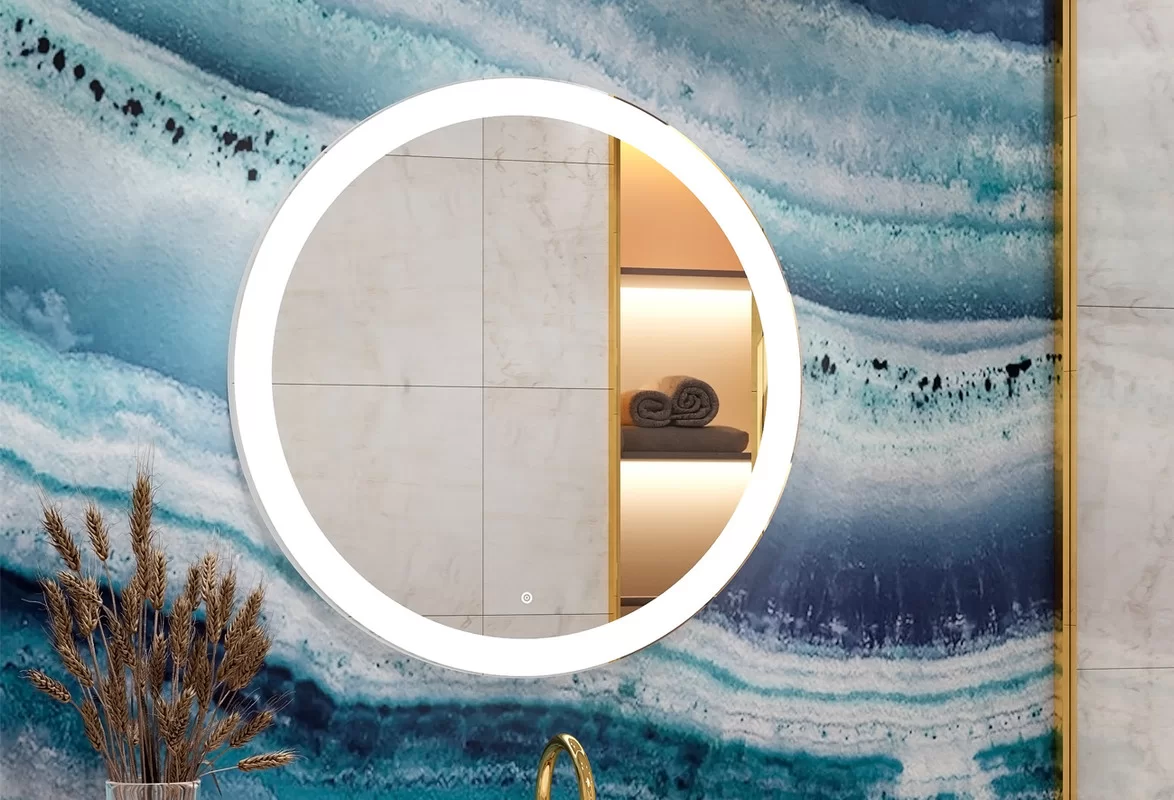 Приобрести continent зеркало с подсветкой rinaldi 65х65 см, белое