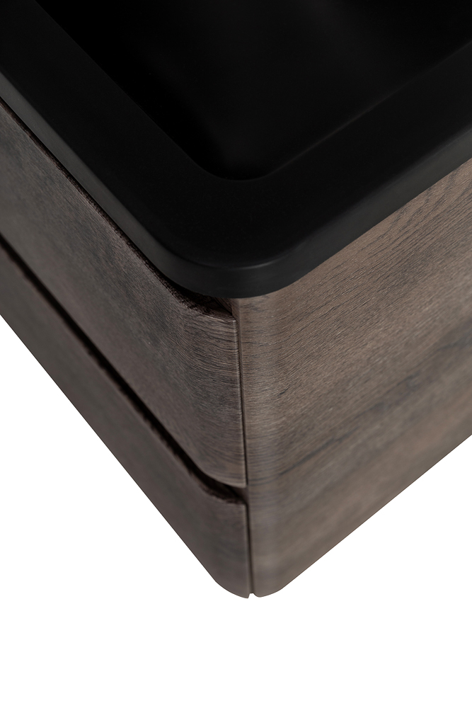 Приобрести belbagno тумба с раковиной albano 100 см, подвесная rovere nature grigio, чёрная раковина