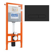 BelBagno Инсталляция для подвесного унитаза с клавишей смыва, черная BB001-120/BB007-PR-NERO.M