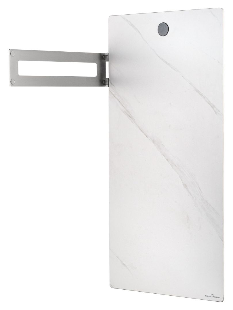 Приобрести полотенцесушитель электрический с каменной плитой белый мрамор wonzon & woghand stuttgart, брашированный никель (ww-a501-br)