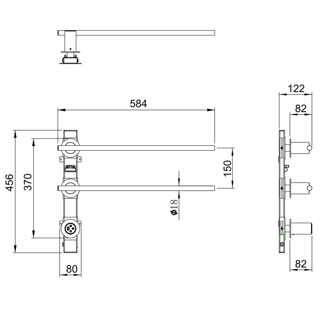Приобрести полотенцесушитель электрический встраиваемый wonzon & woghand dortmund, черный матовый (ww-a362-mb)