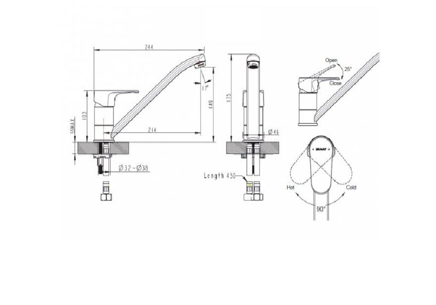 Приобрести смеситель для кухни bravat alfa f7120178cp-2