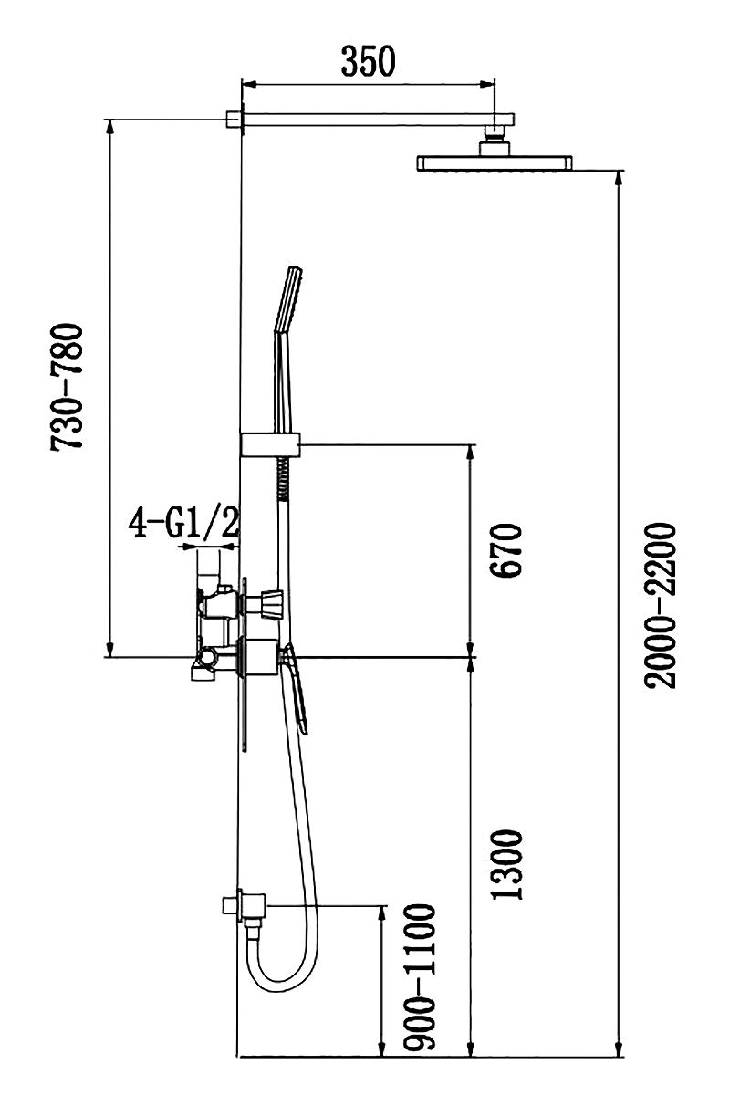 Приобрести душевая система встроенная timo helmi sx-4069/00-16sm хром-белый