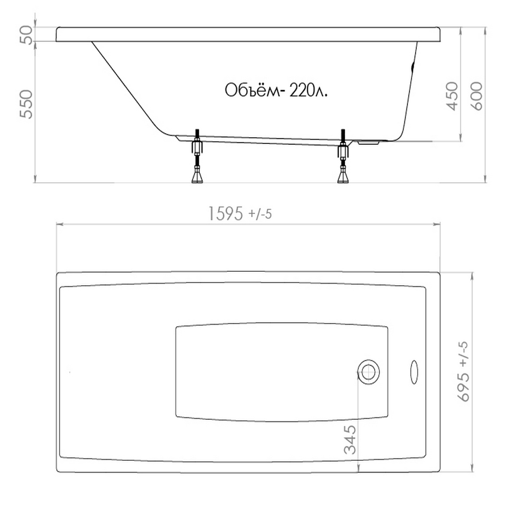 Приобрести тритон ванна акриловая джена 160х70см, прямоугольная щ0000001222