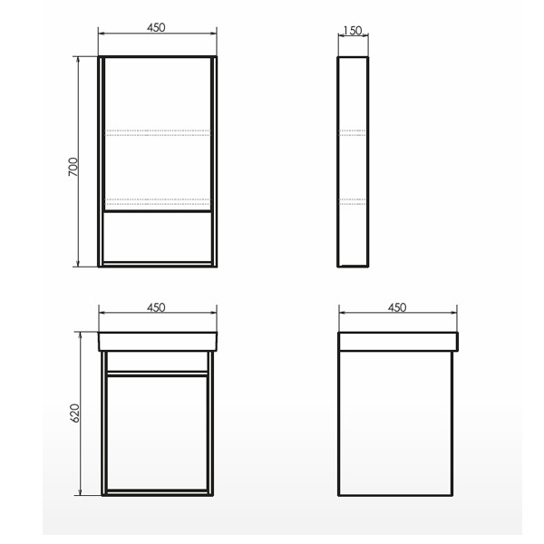 Приобрести сomforty зеркало-шкаф "вена-45" дуб дымчатый