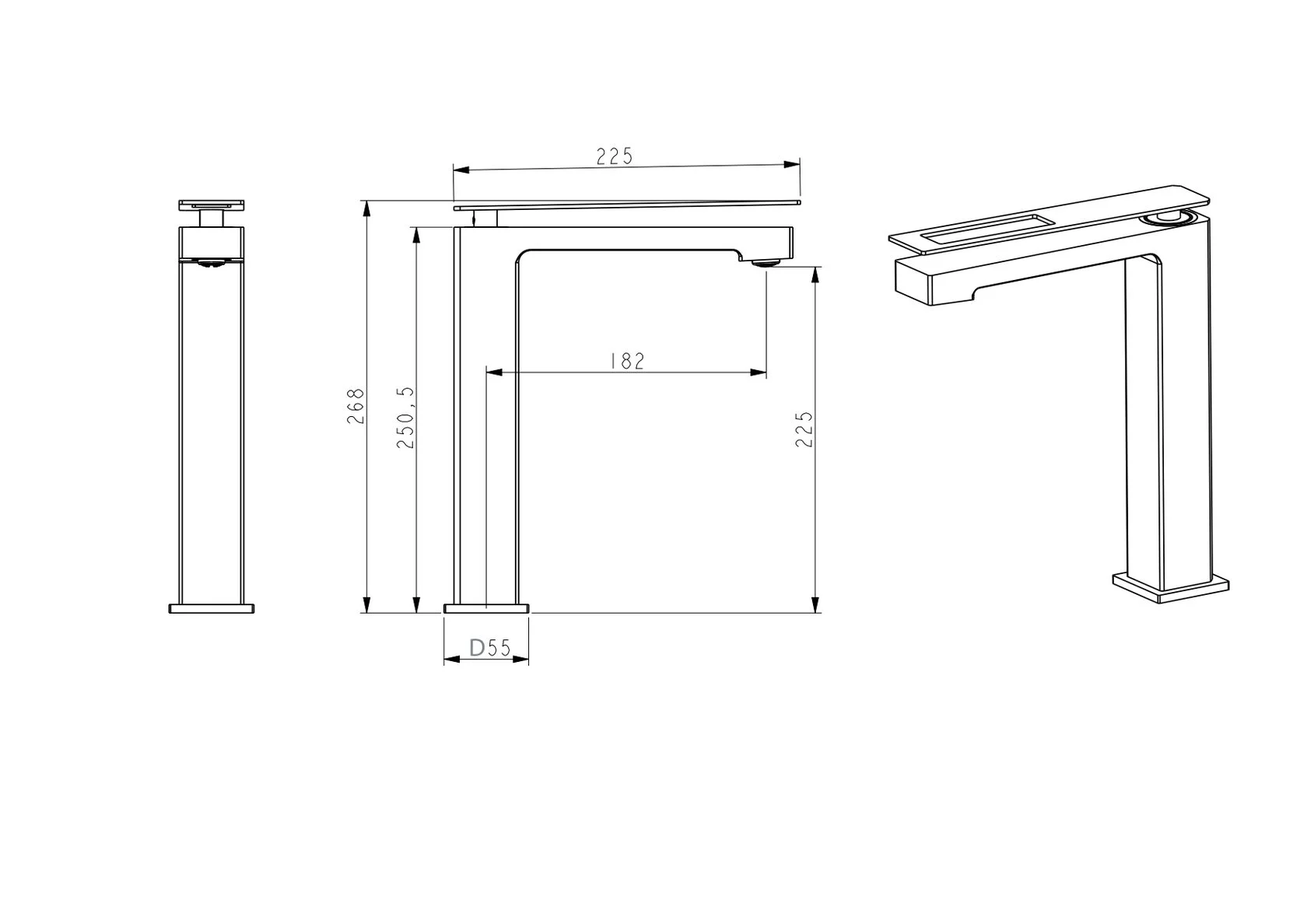 Приобрести boheme смеситель для раковины q, высокий, белый\черный 142-wb.2