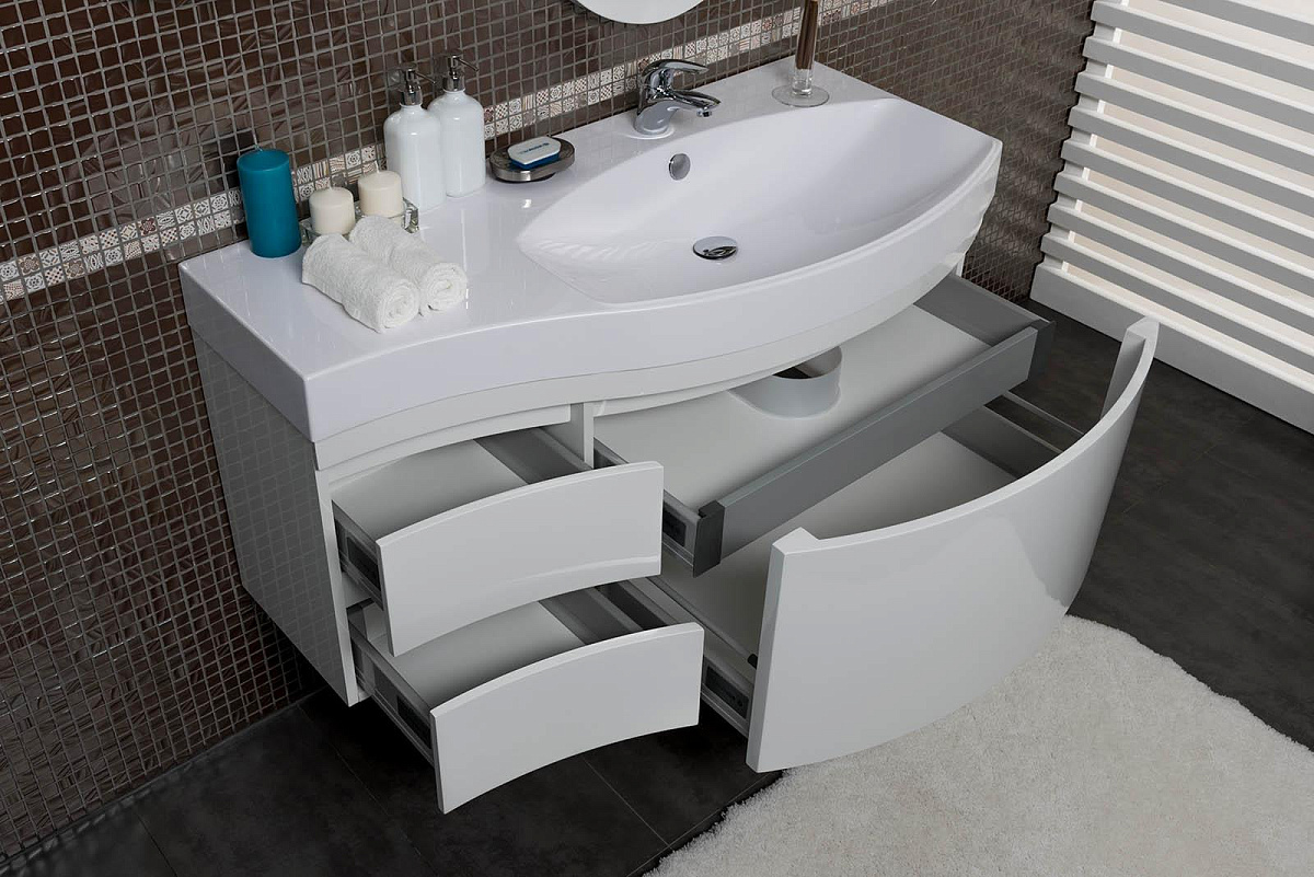 Приобрести aquanet тумба с раковиной опера 115 см, r белая 00212992