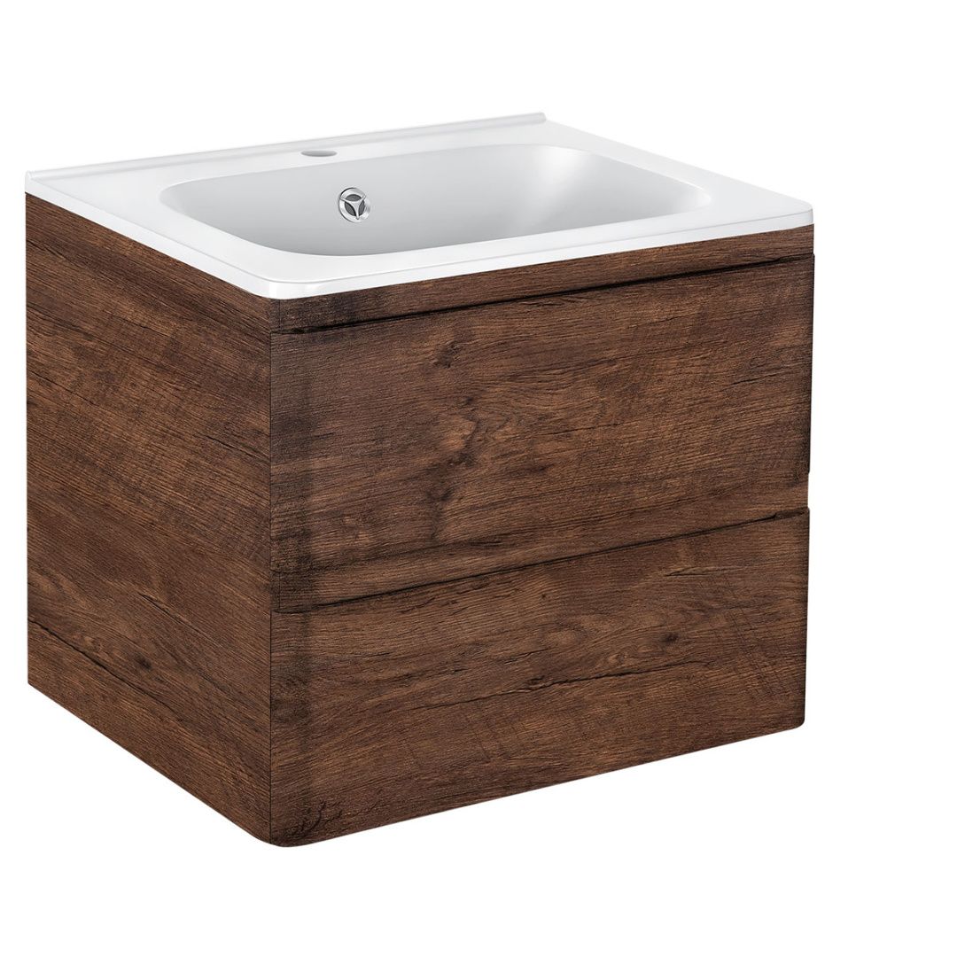 Приобрести vincea тумба подвесная vico 60 см, темное дерево с белой раковиной vmc-2v600rw;vcb-2vp600w