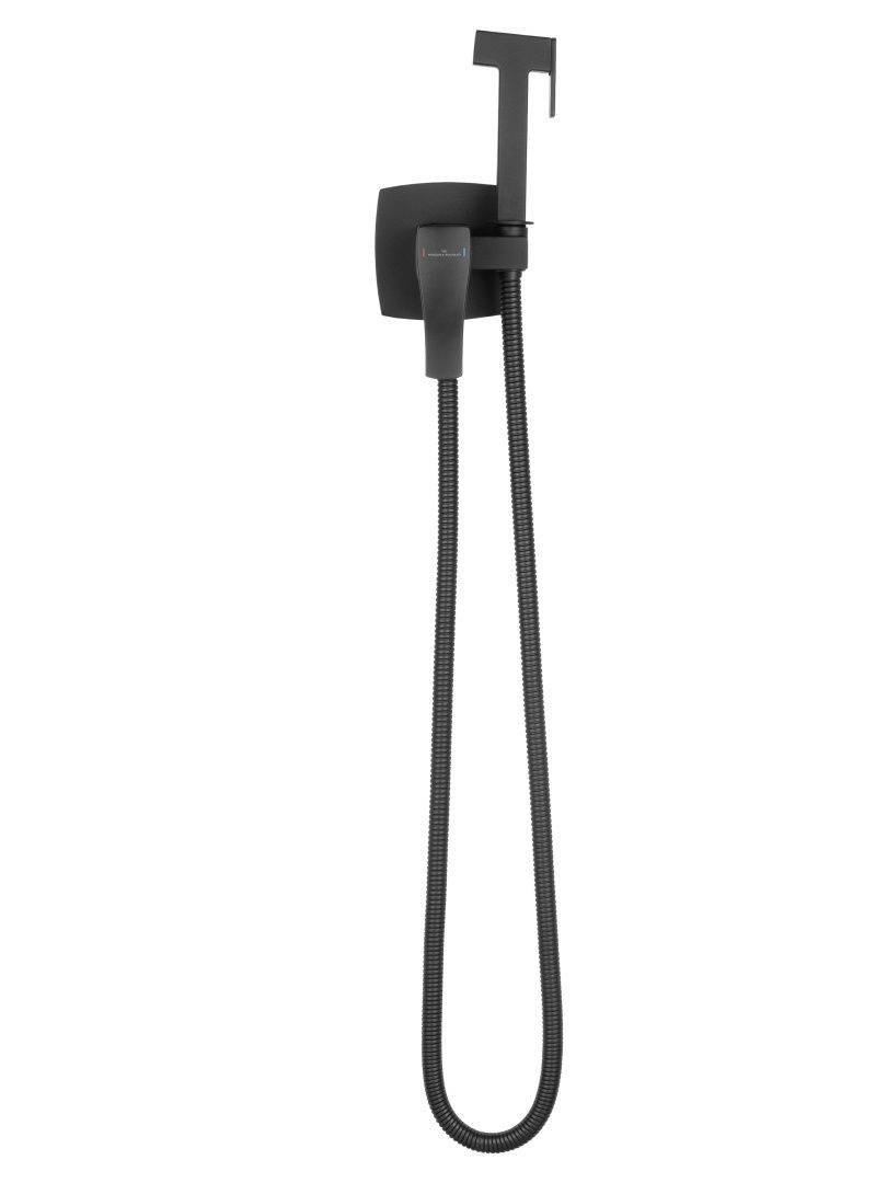 Приобрести смеситель с гигиеническим душем встраиваемый wonzon & woghand flex, черный матовый (ww-88829072-mb)
