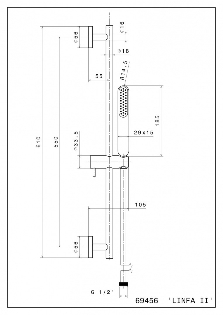 Приобрести kerama marazzi душевой гарнитур ole 610мм, черный матовый 69456km.01.093