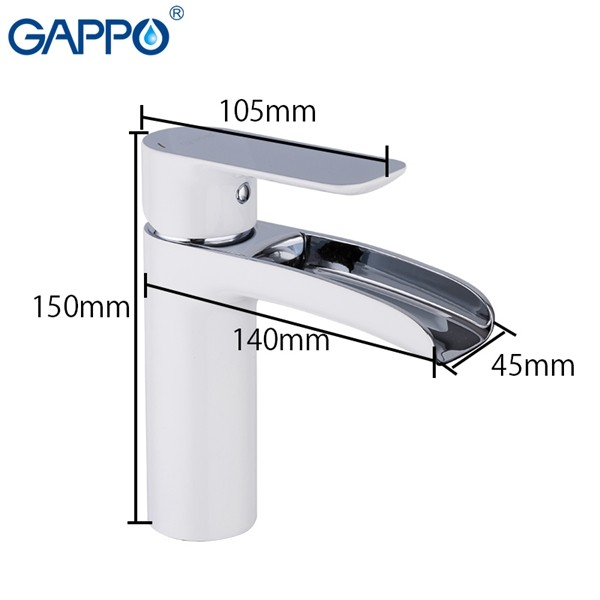 Приобрести gappo смеситель для раковины g1048-8, белый\хром 95141