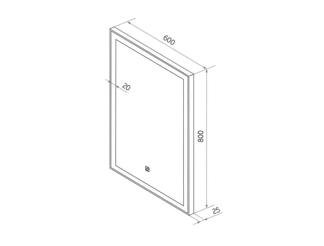 Приобрести continent зеркало с подсветкой frame black 60х80 см, черное