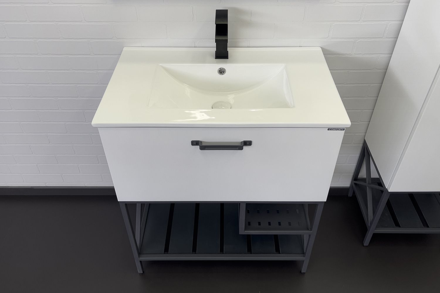 Приобрести сomforty тумба со столешницей и раковиной "бредфорд-75" белый/графит