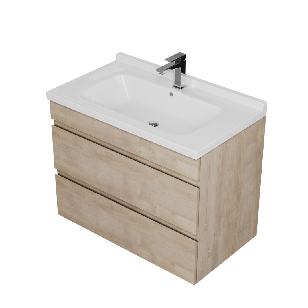 Приобрести mirsant тумба подвесная с раковиной karelia 80 см, светлое дерево