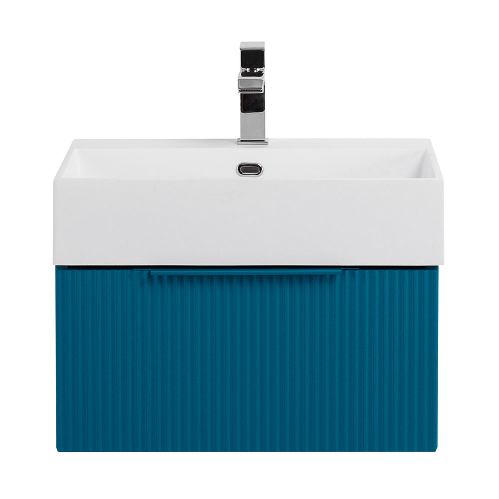 Приобрести cezares тумба подвесная с раковиной premium 50 см plisse blu petrolio, голубая 55413