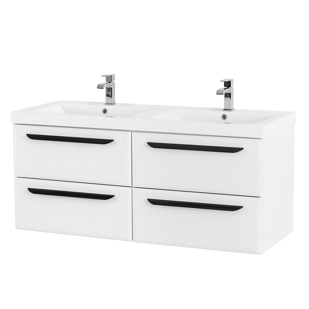 Приобрести cezares тумба подвесная с раковиной eco 120 см bianco lucido, белый глянец eco-1200-4c-so-2-bl