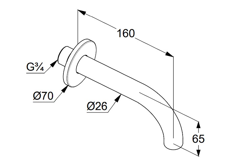 Приобрести kludi bozz излив для ванны 160 мм, черный матовый, арт. 3850539