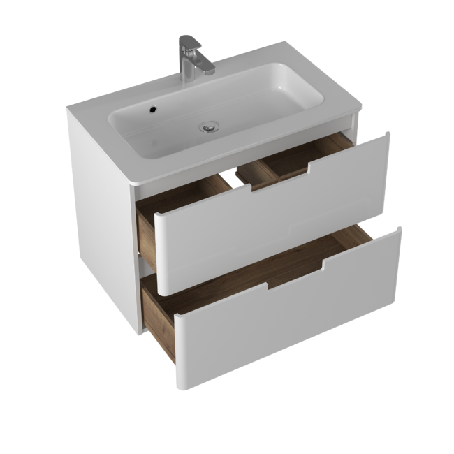 Приобрести briz тумба подвесная с раковиной prato 80 см, белая, т18-80