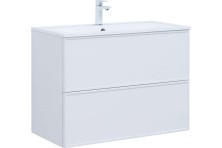 Aquanet Тумба с раковиной Арт 90 см, белая матовая