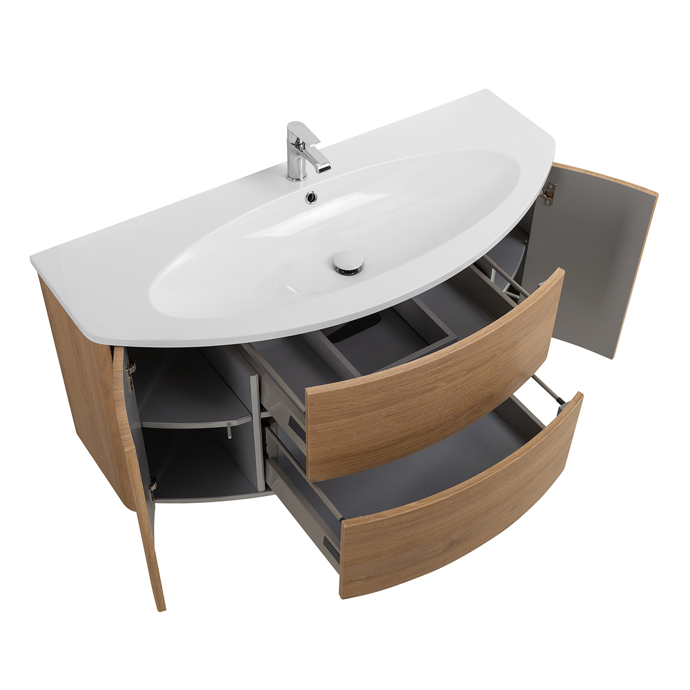 Приобрести cezares тумба подвесная с раковиной eden 121 см rovere tabacco, дерево 54842