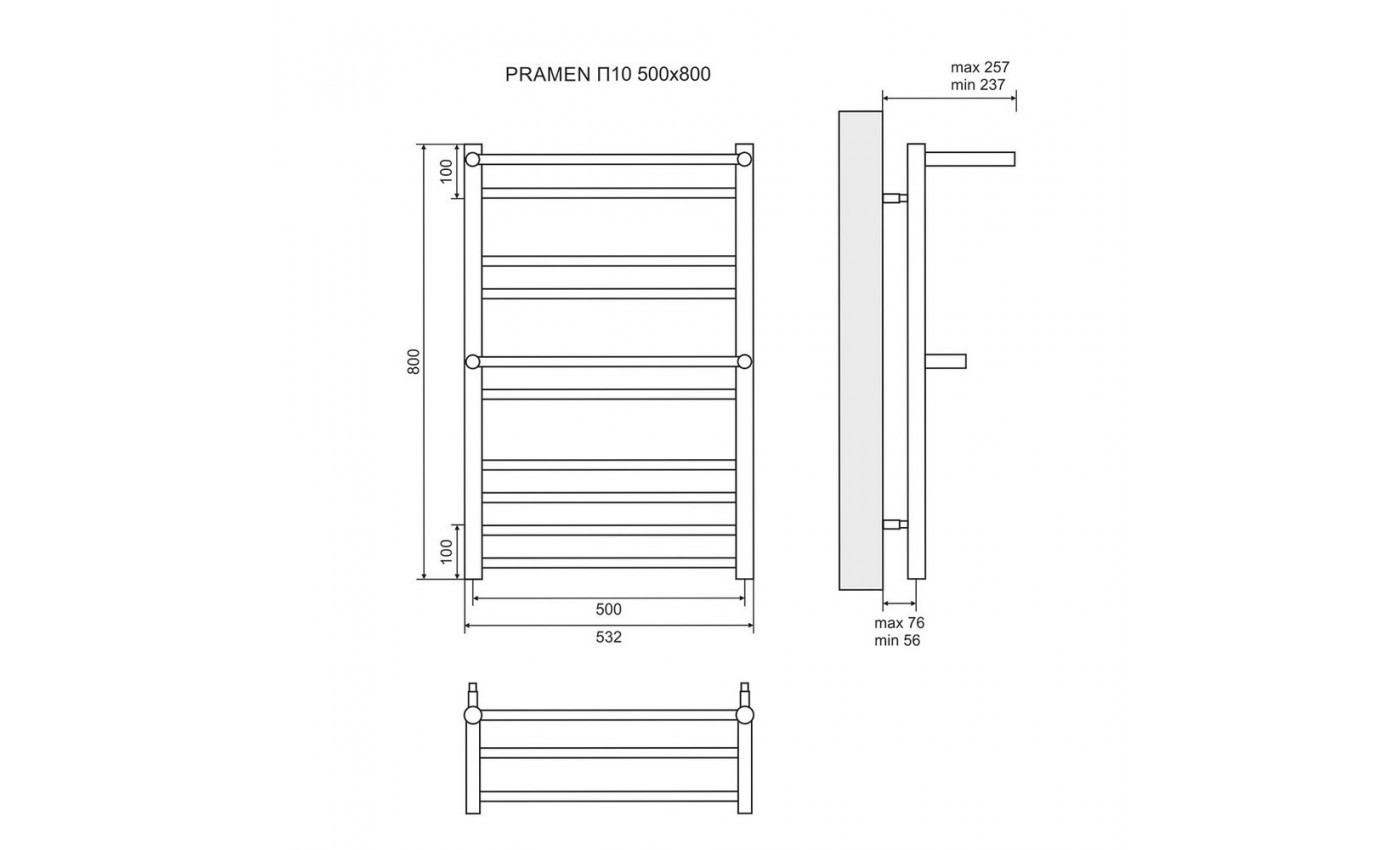 Приобрести lemark полотенцесушитель электрический pramen п10 500x800мм, хром lm33810e