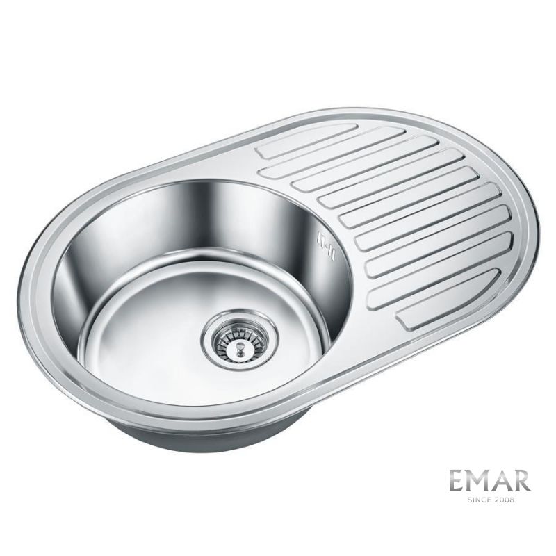 Приобрести emar кухонная мойка 77х50 см, хром emar em-7750