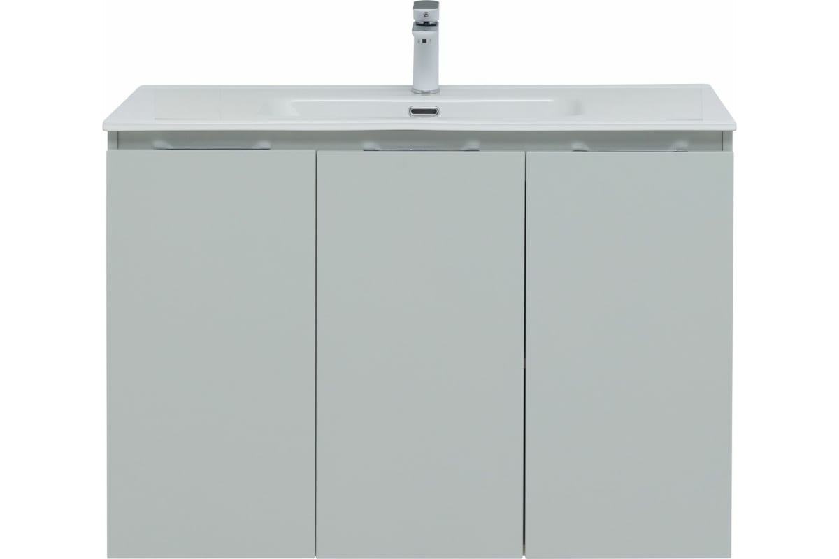 Приобрести aquanet тумба с раковиной алвита new 100 см, 3 дверцы, серый