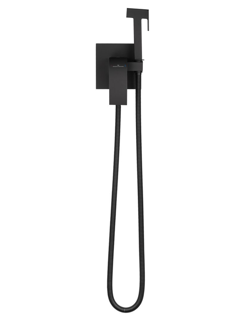 Приобрести смеситель с гигиеническим душем встраиваемый wonzon & woghand fit, черный матовый (ww- 88829009-mb)