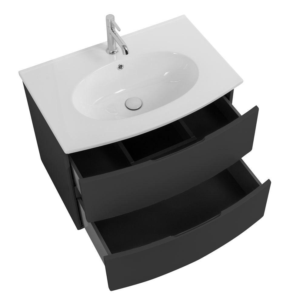 Приобрести cezares тумба подвесная с раковиной elettra 75 см grafite, графит 55522