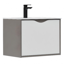 Equil Тумба подвесная с раковиной Smile 60 см, белая\антрацит tpSMILE60.1Y-04