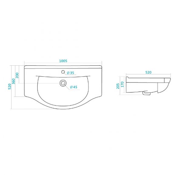 Приобрести mirsant тумба напольная камилла 100 см с раковиной эльбрус 100, белая ут000004929