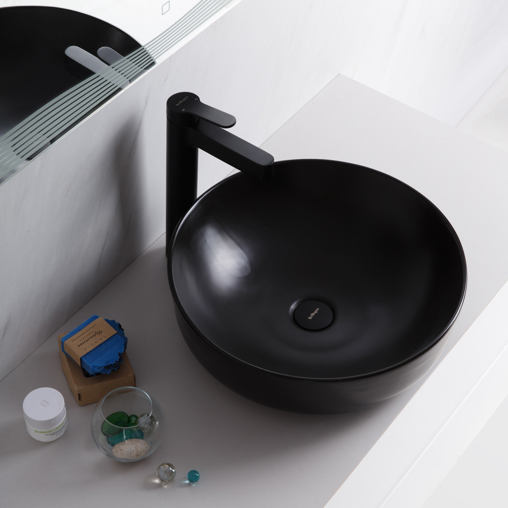 Приобрести belbagno накладная раковина 41х41 см, черная матовая bb1315-h301