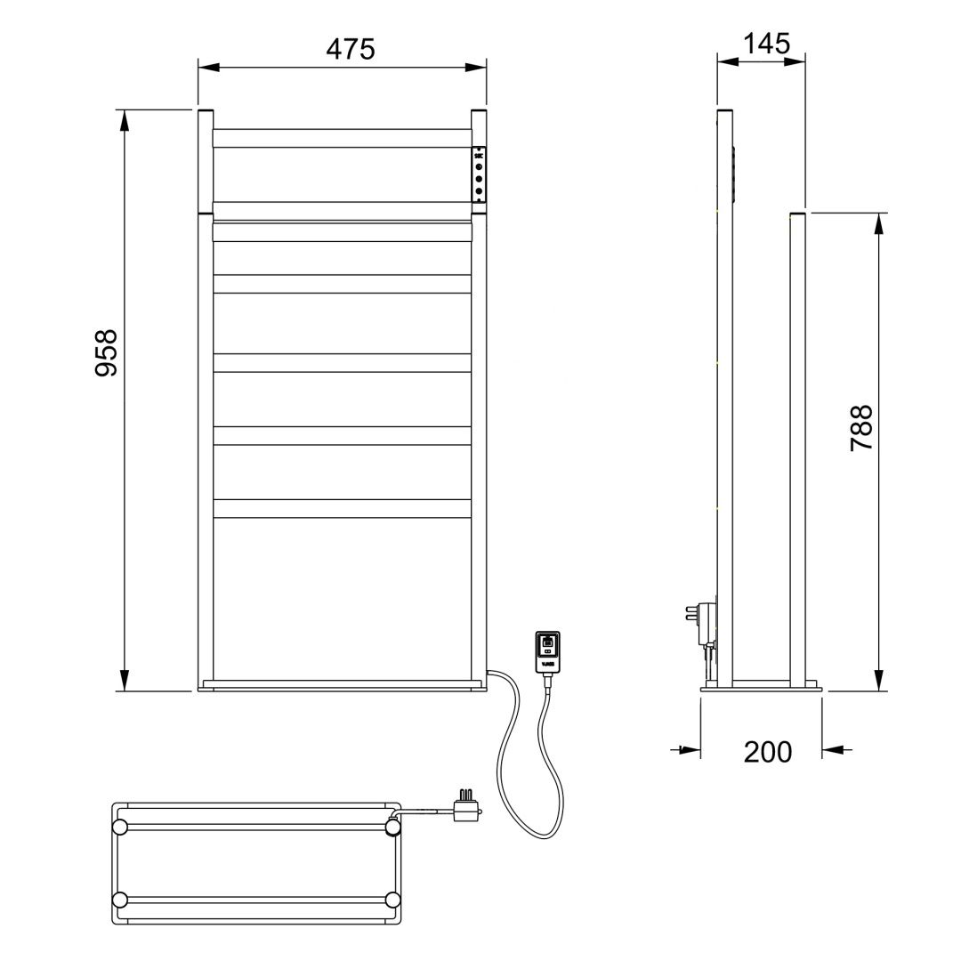 Приобрести полотенцесушитель электрический напольный wonzon & woghand essen, брашированный никель (ww-a407-br)