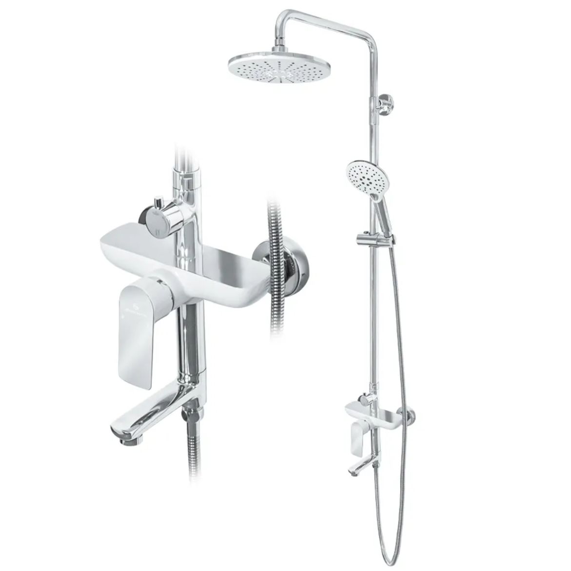 Приобрести grocenberg душевая система, белая\хром gb7009wc