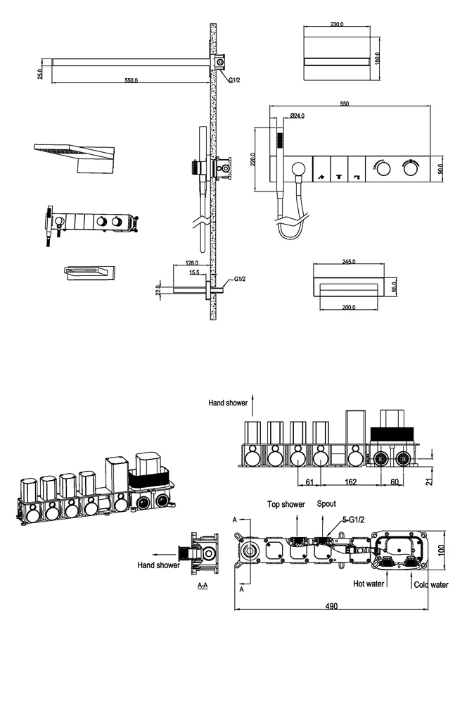 Приобрести boheme душевая система zodiac с термостатом, встраиваемая, белая матовая 133-2-mw