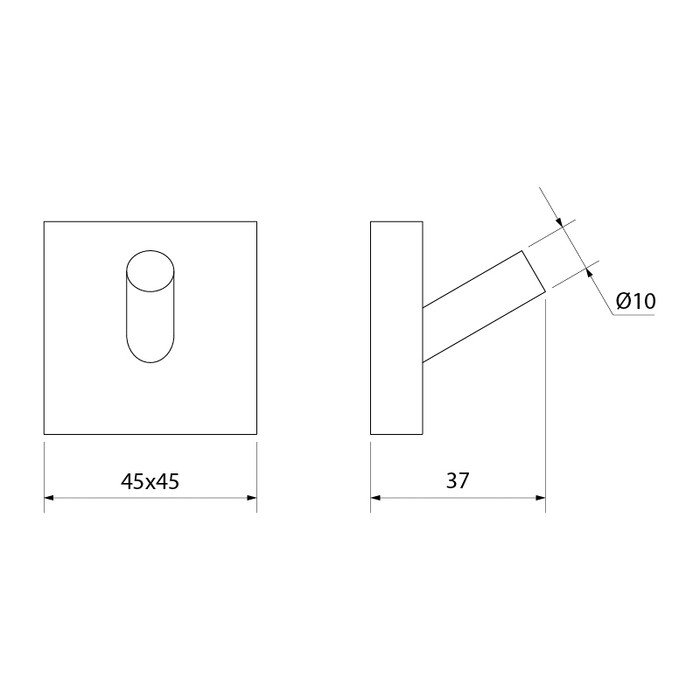 Приобрести iddis крючок одинарный edifice 45мм, хром edisb10i41