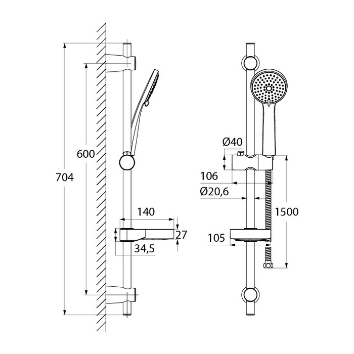 Приобрести iddis душевой гарнитур cuba 704мм, хром cub3f00i16