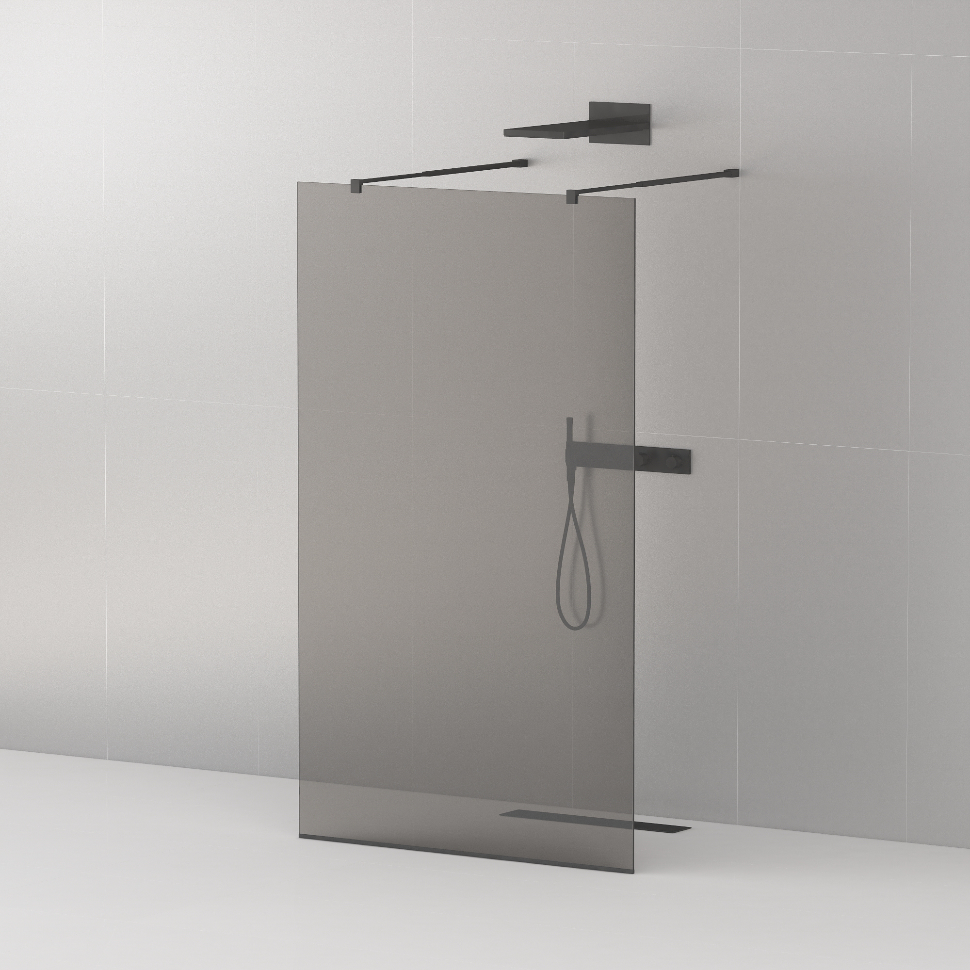 Приобрести cezares душевая перегородка liberta 110 см, серый\черный liberta-l-2-110-gr-nero